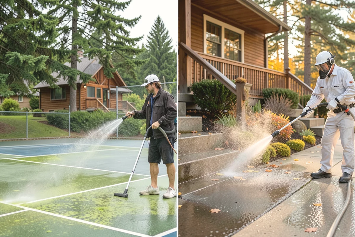 Handrail Cleaning in Mill Creek, Snohomish County, WA - Wipe loose debris and cobwebs from the rail