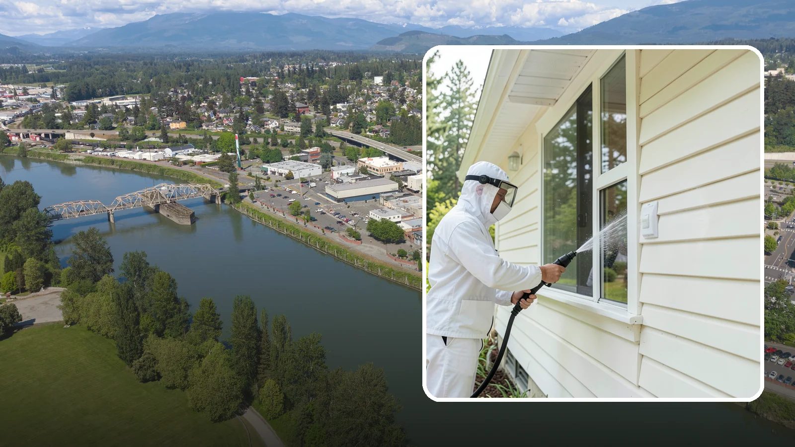 Handrail Cleaning in Mount Vernon, Skagit County, WA - We clean exterior handrails to remove the grime, algae, and oxidation that build on surfaces people touch every day.