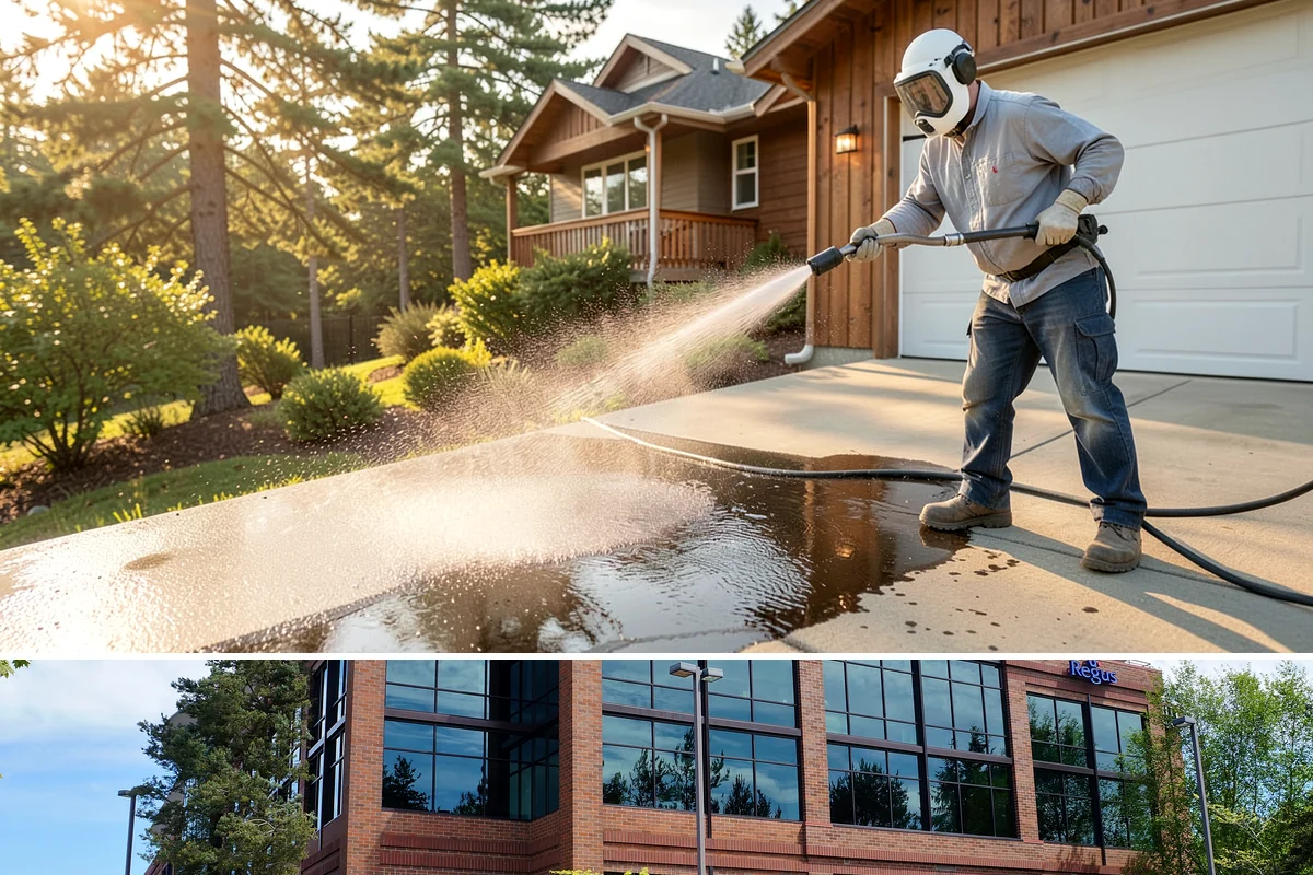 Handrail Cleaning in Mountlake Terrace, Snohomish County, WA - Spring cleaning clears winter algae and film from rails just as outdoor traffic picks up.