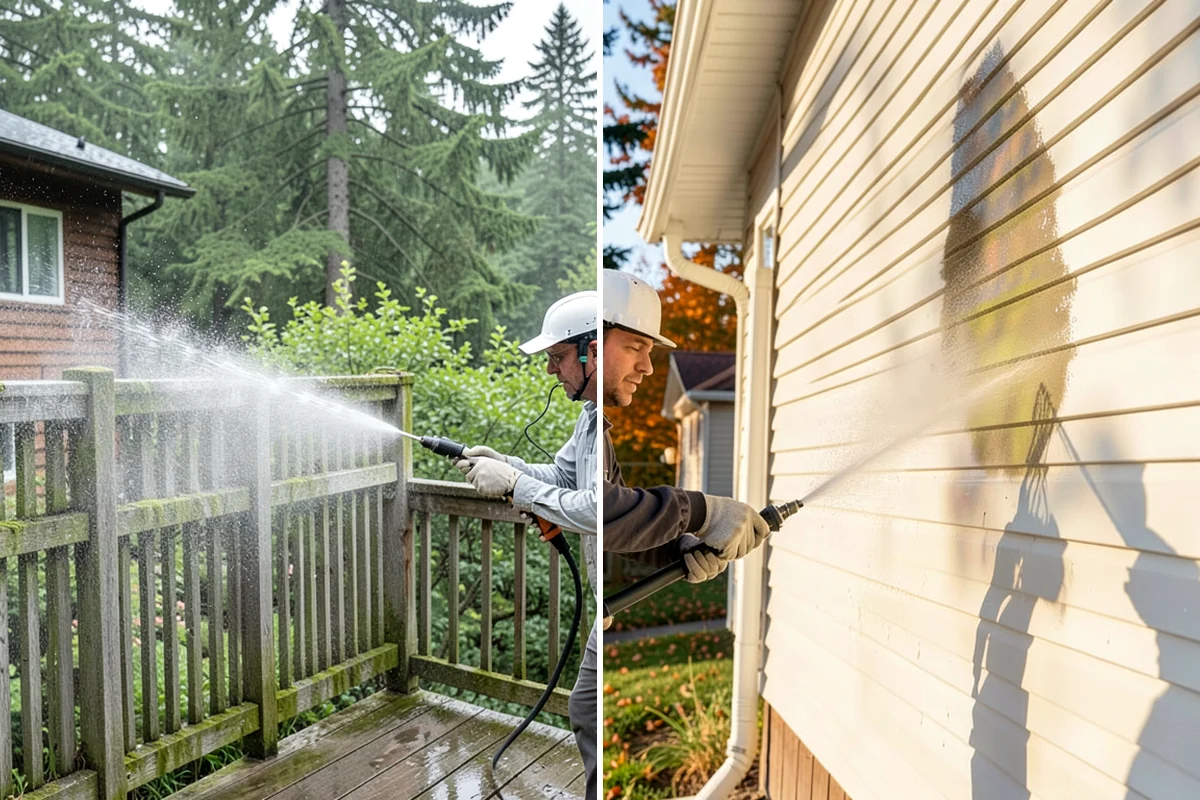 Handrail Cleaning in Normandy Park, King County, WA - Wipe loose debris and cobwebs from the rail