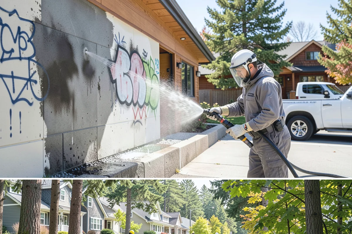 Handrail Cleaning in Normandy Park, King County, WA - Spring cleaning clears winter algae and film from rails just as outdoor traffic picks up.