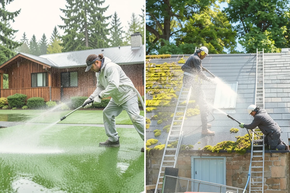 Handrail Cleaning in Orting, Pierce County, WA - Wipe loose debris and cobwebs from the rail