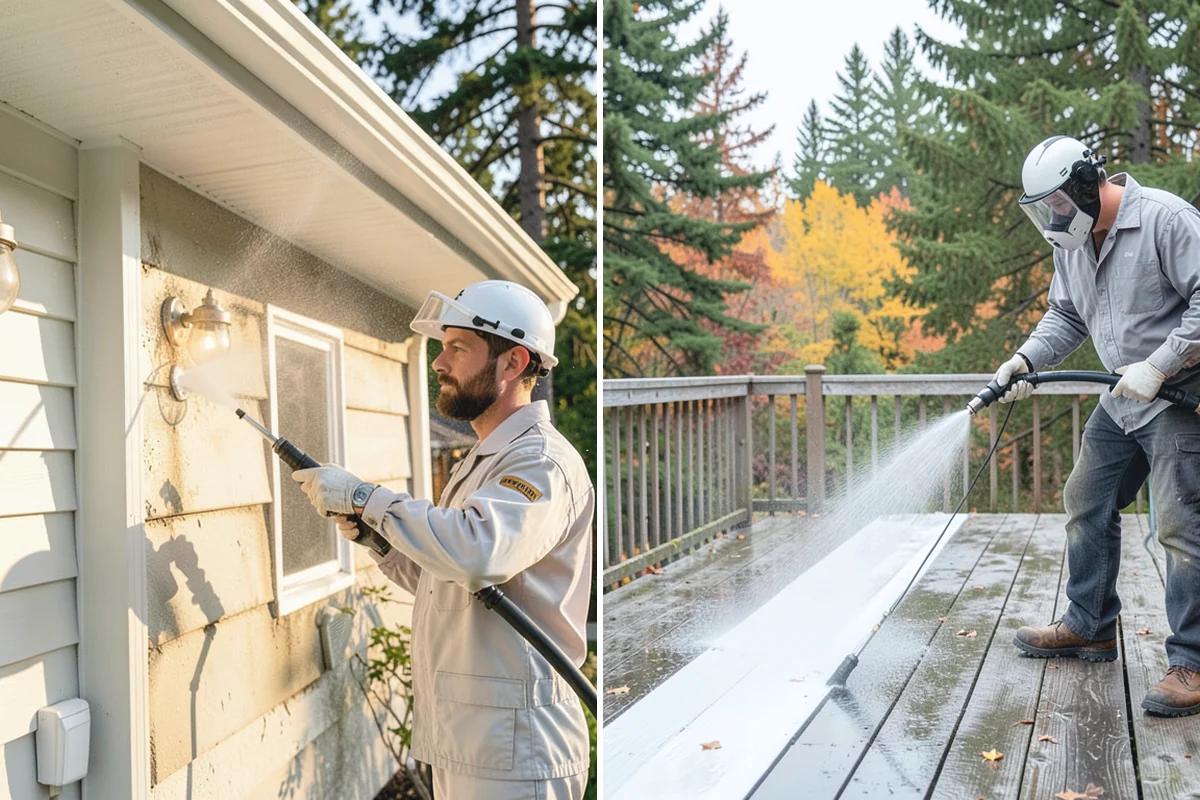 Handrail Cleaning in Renton, King County, WA - Wipe loose debris and cobwebs from the rail