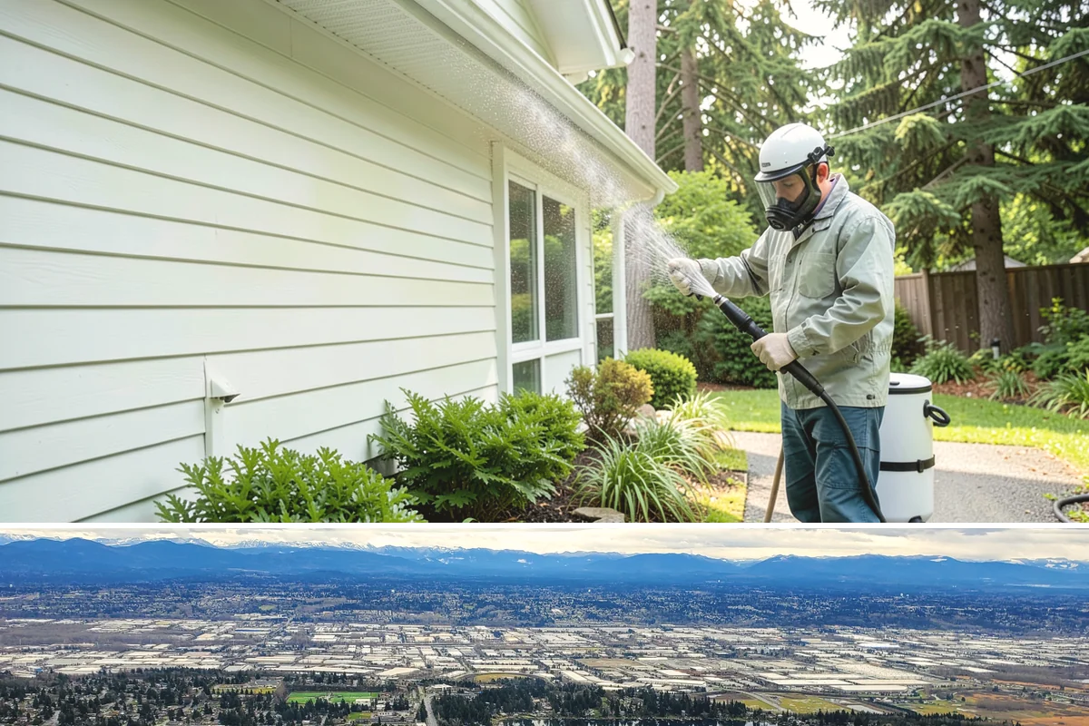 Handrail Cleaning in SeaTac, King County, WA - Spring cleaning clears winter algae and film from rails just as outdoor traffic picks up.