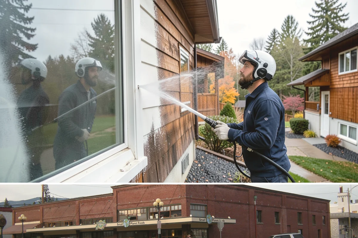 Handrail Cleaning in Sedro-Woolley, Skagit County, WA - Spring cleaning clears winter algae and film from rails just as outdoor traffic picks up.