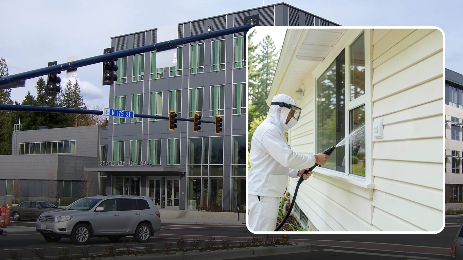 Handrail Cleaning in Shoreline, King County, WA - We clean exterior handrails to remove the grime, algae, and oxidation that build on surfaces people touch every day.