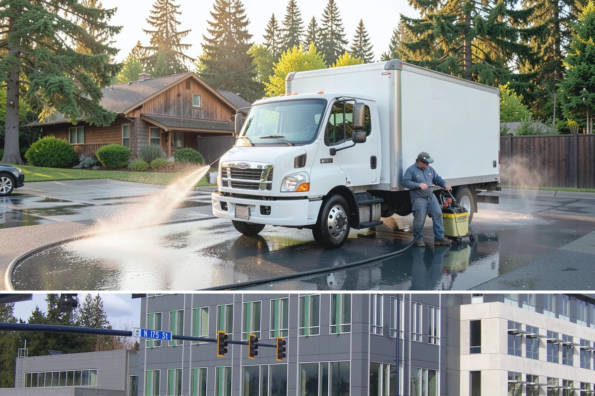 Handrail Cleaning in Shoreline, King County, WA - Spring cleaning clears winter algae and film from rails just as outdoor traffic picks up.