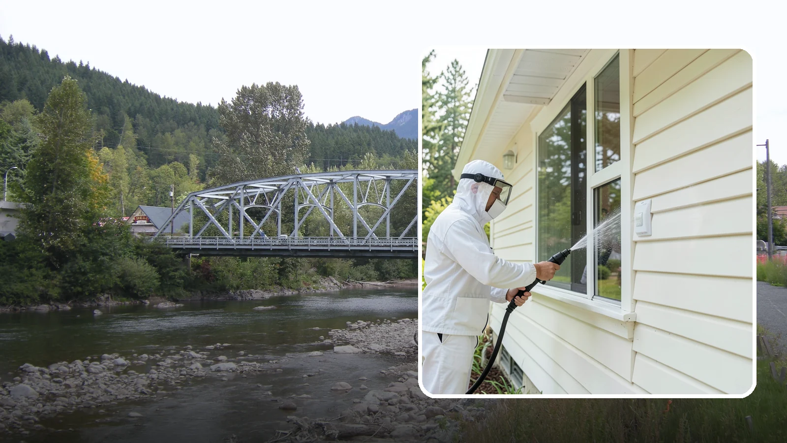 Handrail Cleaning in Skykomish, King County, WA - We clean exterior handrails to remove the grime, algae, and oxidation that build on surfaces people touch every day.