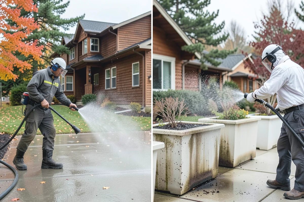 Handrail Cleaning in South Prairie, Pierce County, WA - Wipe loose debris and cobwebs from the rail