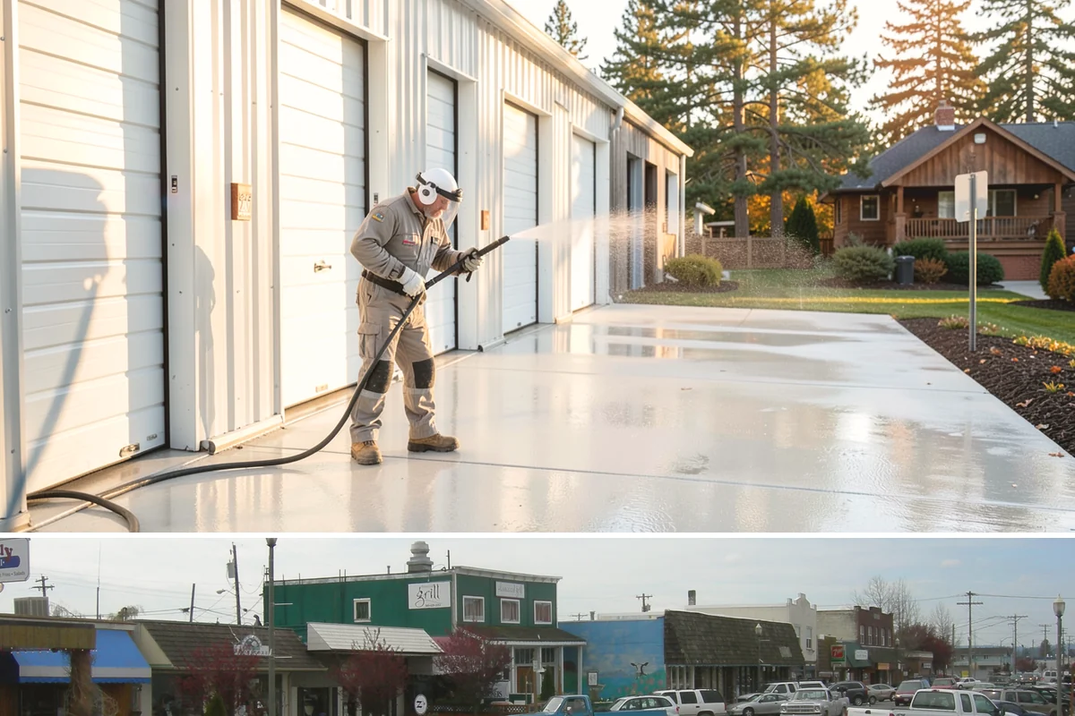 Handrail Cleaning in Stanwood, Snohomish County, WA - Spring cleaning clears winter algae and film from rails just as outdoor traffic picks up.