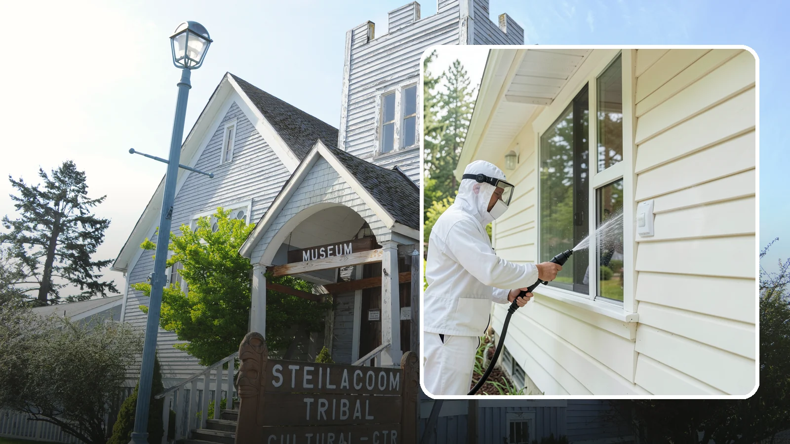 Handrail Cleaning in Steilacoom, Pierce County, WA - We clean exterior handrails to remove the grime, algae, and oxidation that build on surfaces people touch every day.