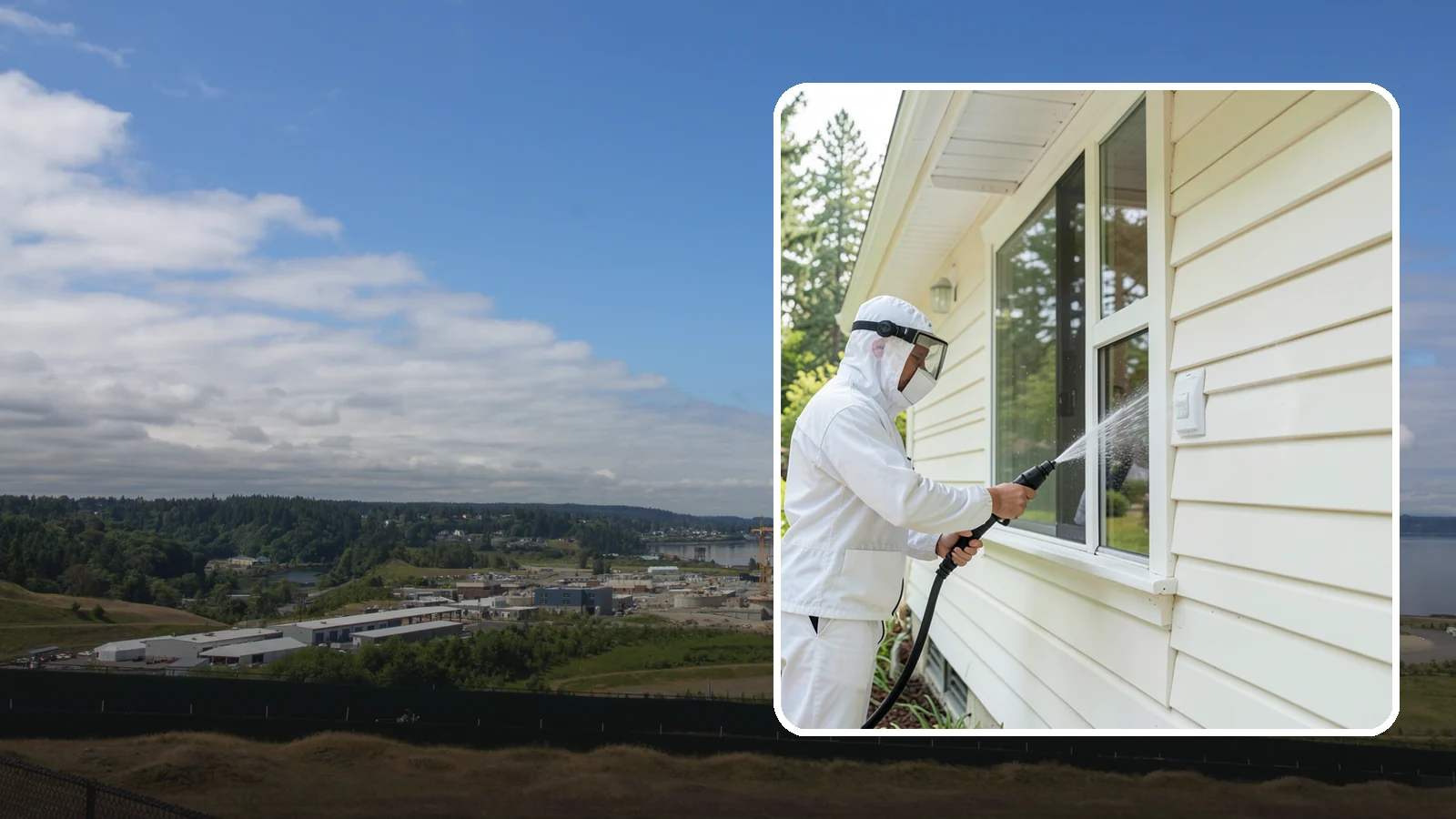 Handrail Cleaning in University Place, Pierce County, WA - We clean exterior handrails to remove the grime, algae, and oxidation that build on surfaces people touch every day.
