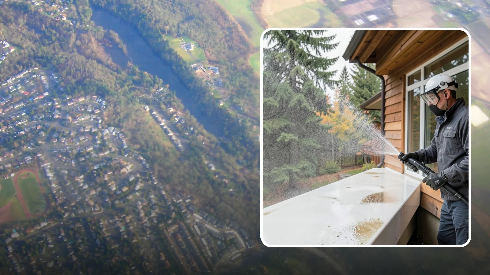 Hard Water Stain Removal in Algona, King County, WA - Specialized removal of the chalky hard-water spots sprinklers and mineral-rich runoff bake onto Northwest glass.