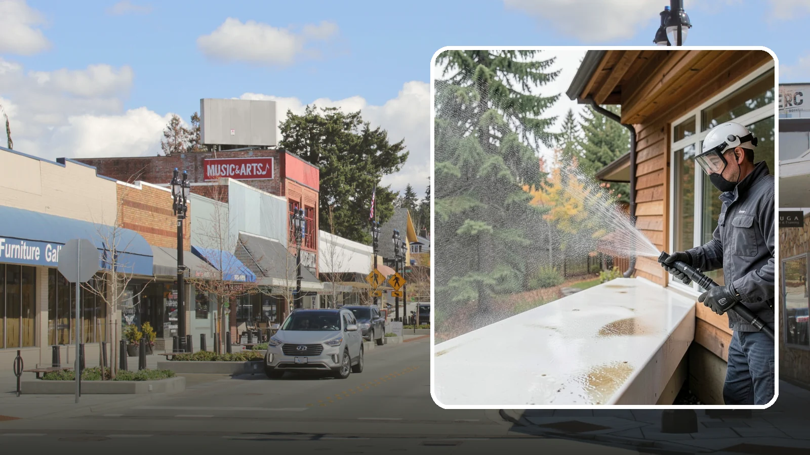 Hard Water Stain Removal in Bothell, King County, WA - Specialized removal of the chalky hard-water spots sprinklers and mineral-rich runoff bake onto Northwest glass.