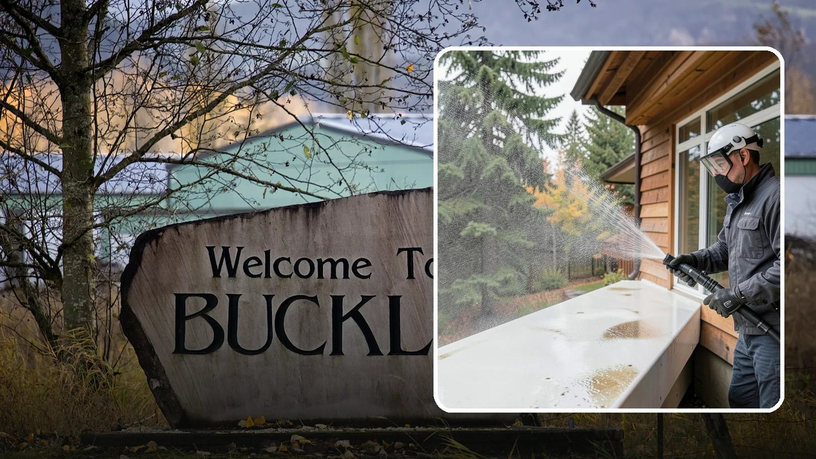 Hard Water Stain Removal in Buckley, Pierce County, WA - Specialized removal of the chalky hard-water spots sprinklers and mineral-rich runoff bake onto Northwest glass.