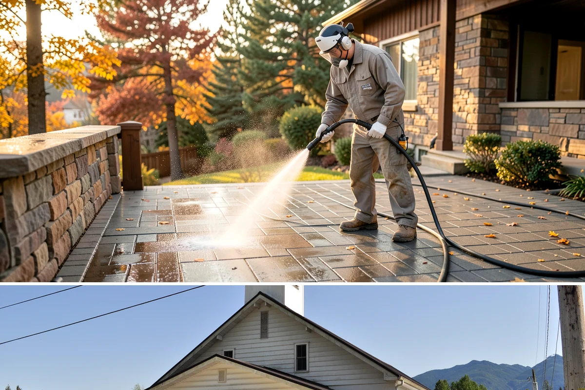 Hard Water Stain Removal in Concrete, Skagit County, WA - Address hard-water spots as soon as they appear, most often in summer when sprinklers run most.