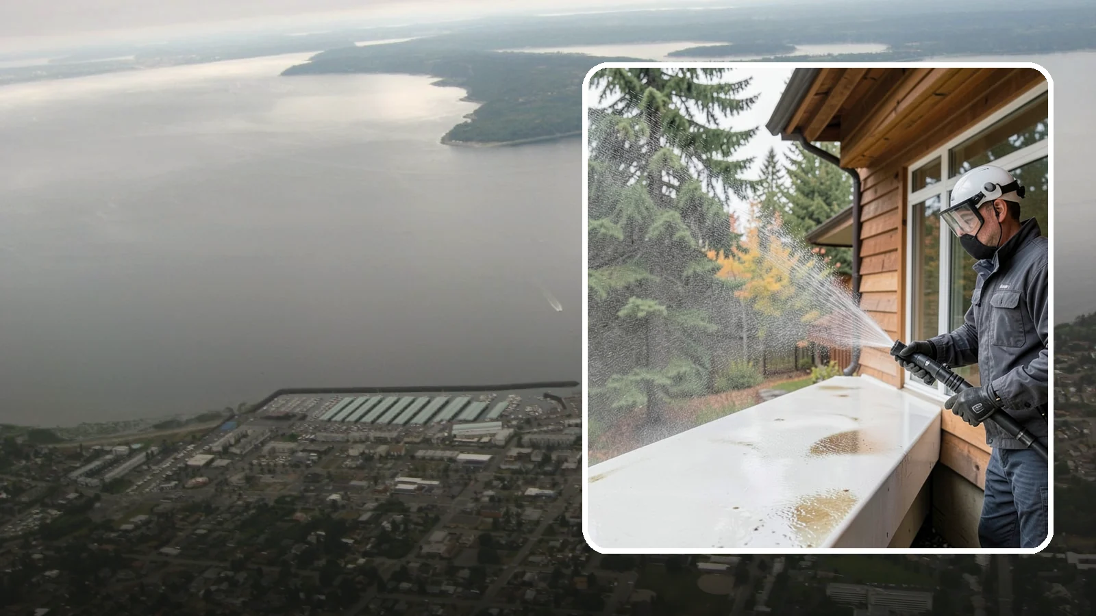Hard Water Stain Removal in Des Moines, King County, WA - Specialized removal of the chalky hard-water spots sprinklers and mineral-rich runoff bake onto Northwest glass.