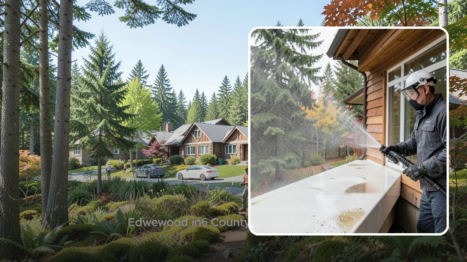 Hard Water Stain Removal in Edgewood, Pierce County, WA - Specialized removal of the chalky hard-water spots sprinklers and mineral-rich runoff bake onto Northwest glass.