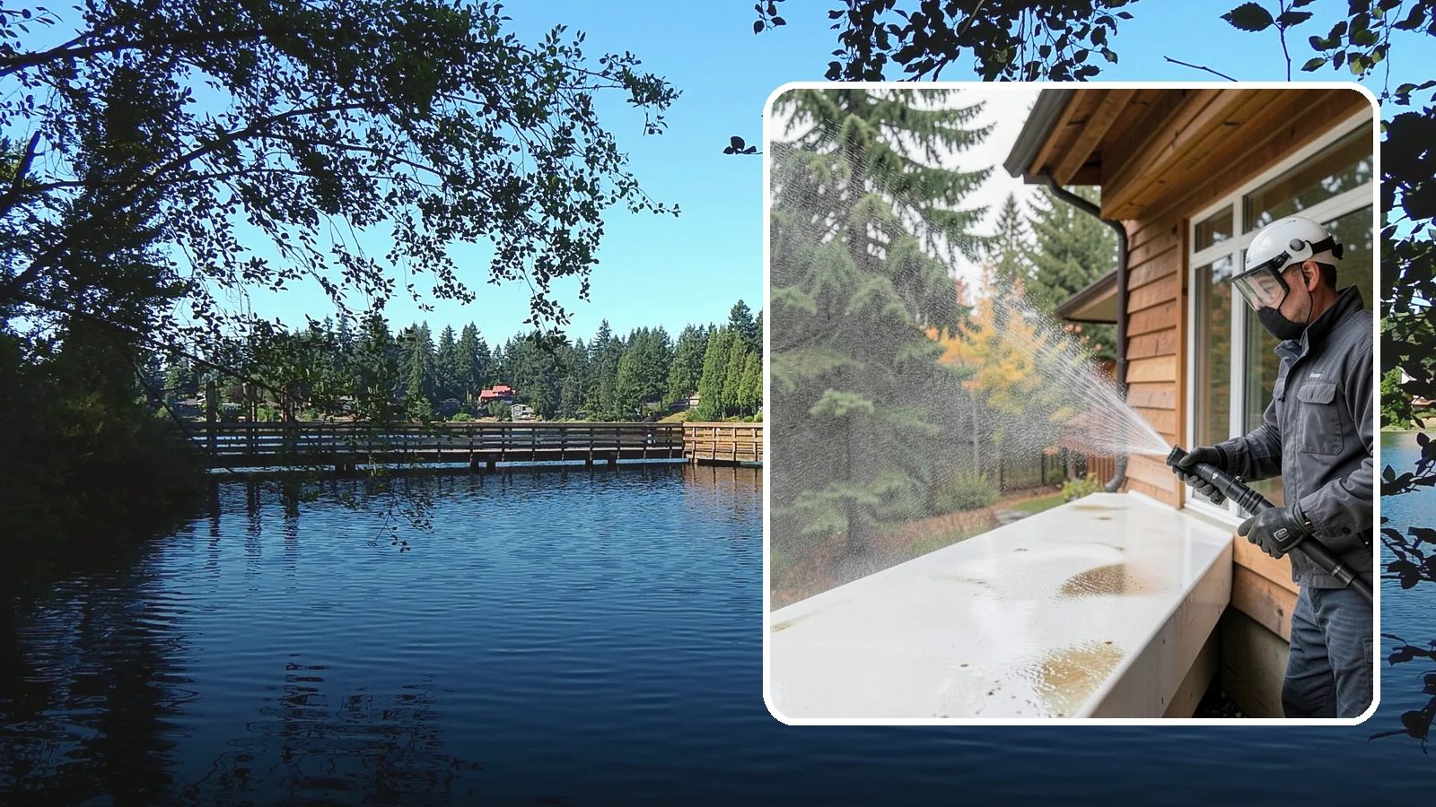 Hard Water Stain Removal in Federal Way, King County, WA - Specialized removal of the chalky hard-water spots sprinklers and mineral-rich runoff bake onto Northwest glass.