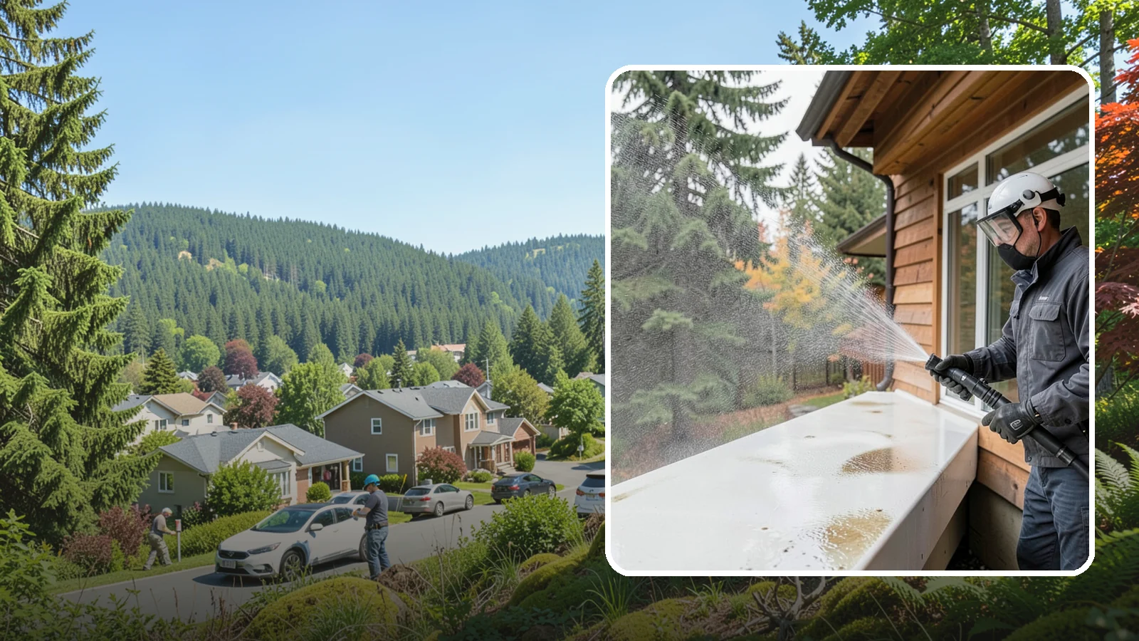 Hard Water Stain Removal in Index, Snohomish County, WA - Specialized removal of the chalky hard-water spots sprinklers and mineral-rich runoff bake onto Northwest glass.