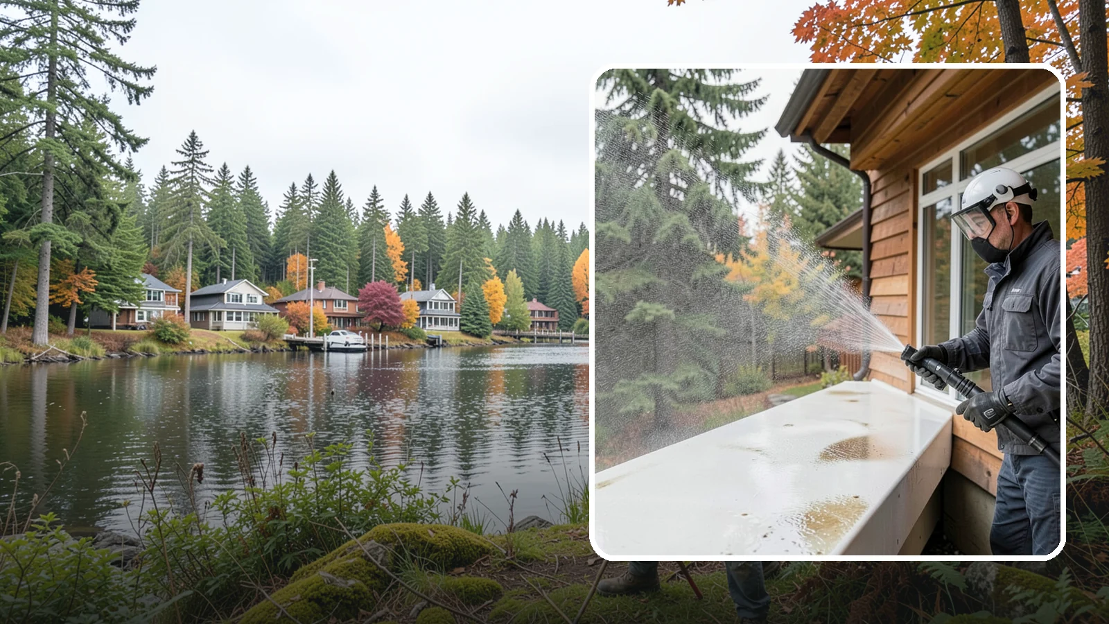 Hard Water Stain Removal in La Conner, Skagit County, WA - Specialized removal of the chalky hard-water spots sprinklers and mineral-rich runoff bake onto Northwest glass.