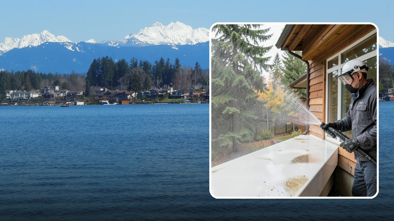 Hard Water Stain Removal in Lake Stevens, Snohomish County, WA - Specialized removal of the chalky hard-water spots sprinklers and mineral-rich runoff bake onto Northwest glass.