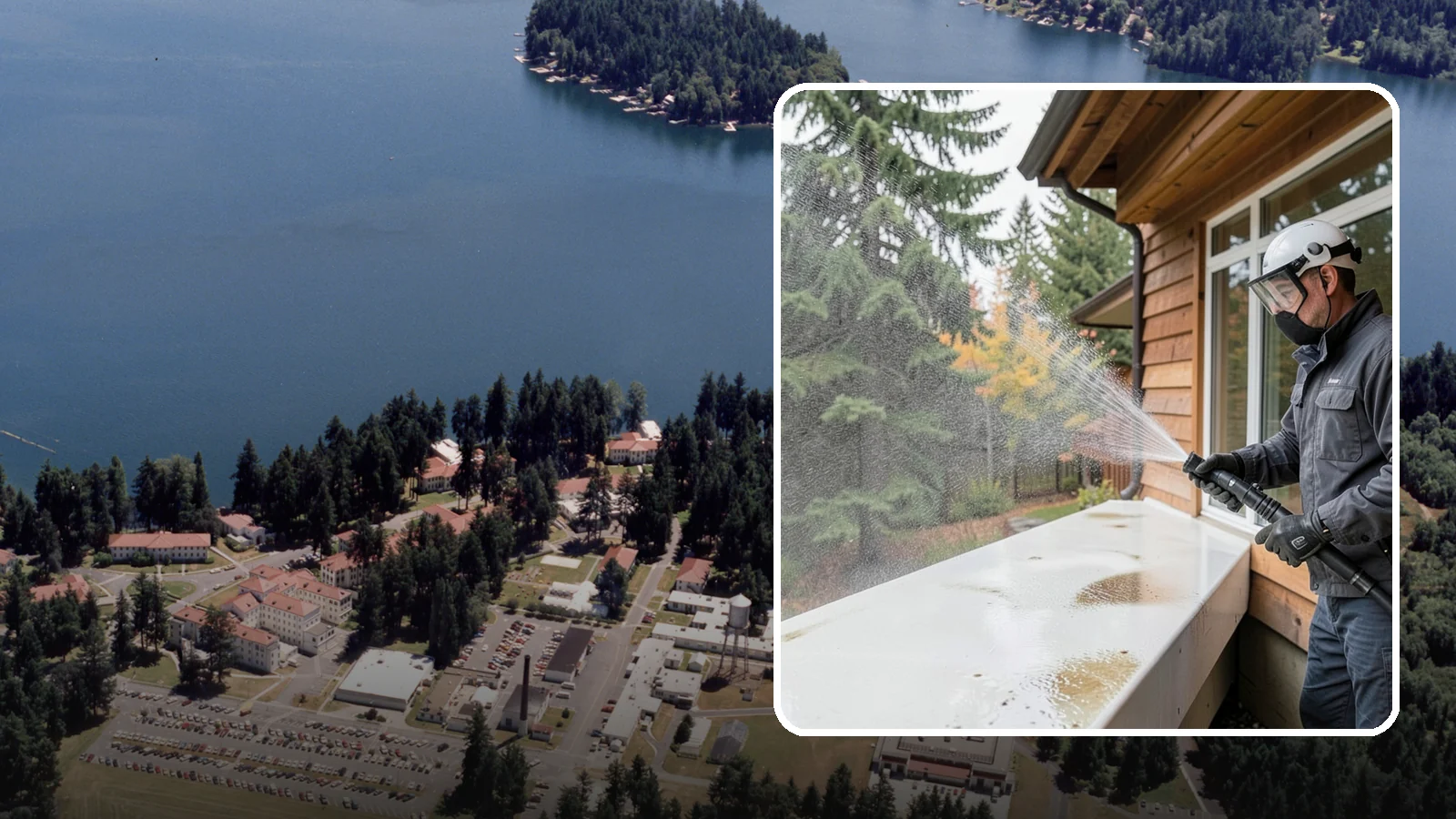 Hard Water Stain Removal in Lakewood, Pierce County, WA - Specialized removal of the chalky hard-water spots sprinklers and mineral-rich runoff bake onto Northwest glass.