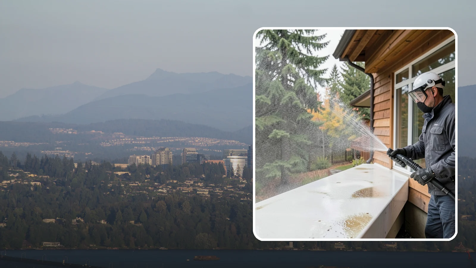 Hard Water Stain Removal in Medina, King County, WA - Specialized removal of the chalky hard-water spots sprinklers and mineral-rich runoff bake onto Northwest glass.