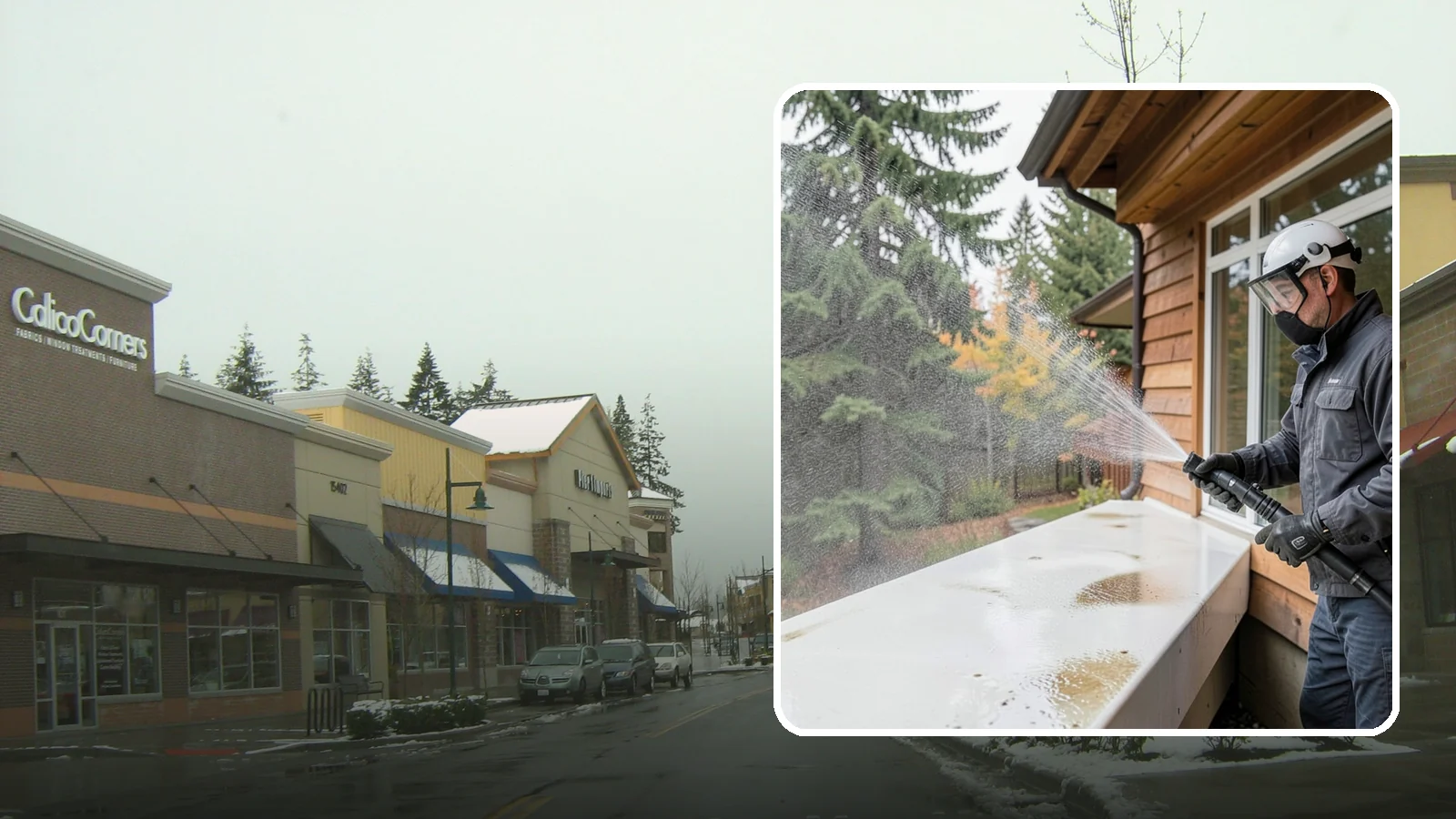 Hard Water Stain Removal in Mill Creek, Snohomish County, WA - Specialized removal of the chalky hard-water spots sprinklers and mineral-rich runoff bake onto Northwest glass.