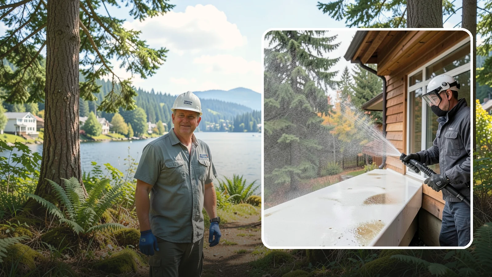 Hard Water Stain Removal in Milton, King County, WA - Specialized removal of the chalky hard-water spots sprinklers and mineral-rich runoff bake onto Northwest glass.