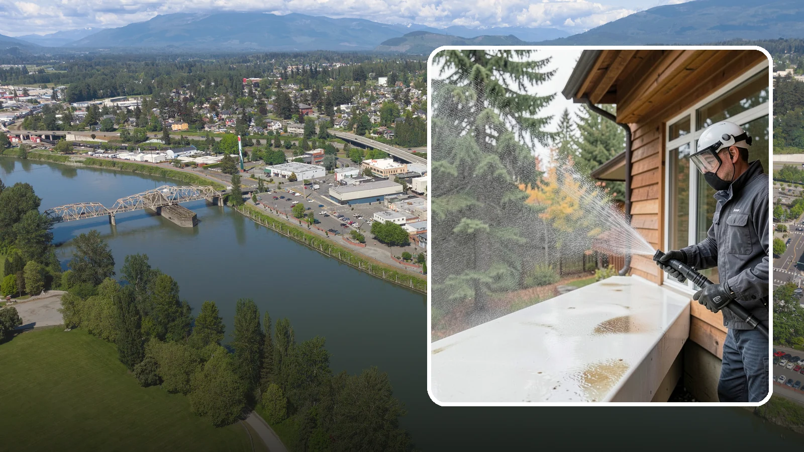 Hard Water Stain Removal in Mount Vernon, Skagit County, WA - Specialized removal of the chalky hard-water spots sprinklers and mineral-rich runoff bake onto Northwest glass.