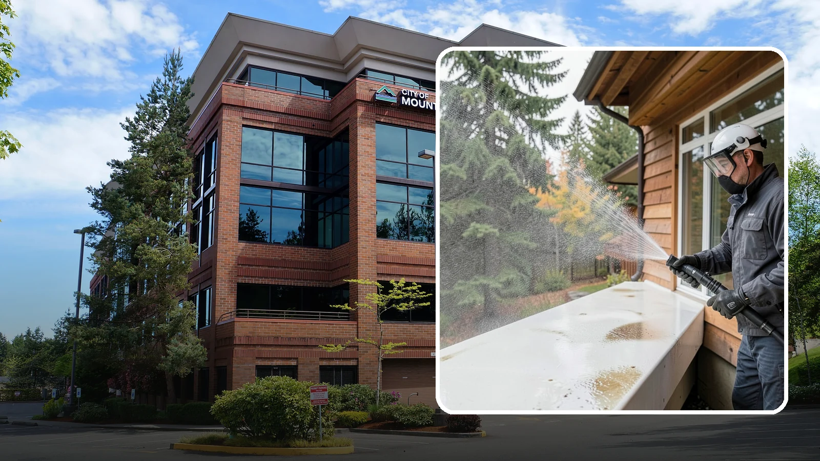 Hard Water Stain Removal in Mountlake Terrace, Snohomish County, WA - Specialized removal of the chalky hard-water spots sprinklers and mineral-rich runoff bake onto Northwest glass.