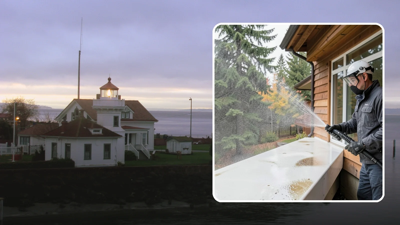 Hard Water Stain Removal in Mukilteo, Snohomish County, WA - Specialized removal of the chalky hard-water spots sprinklers and mineral-rich runoff bake onto Northwest glass.