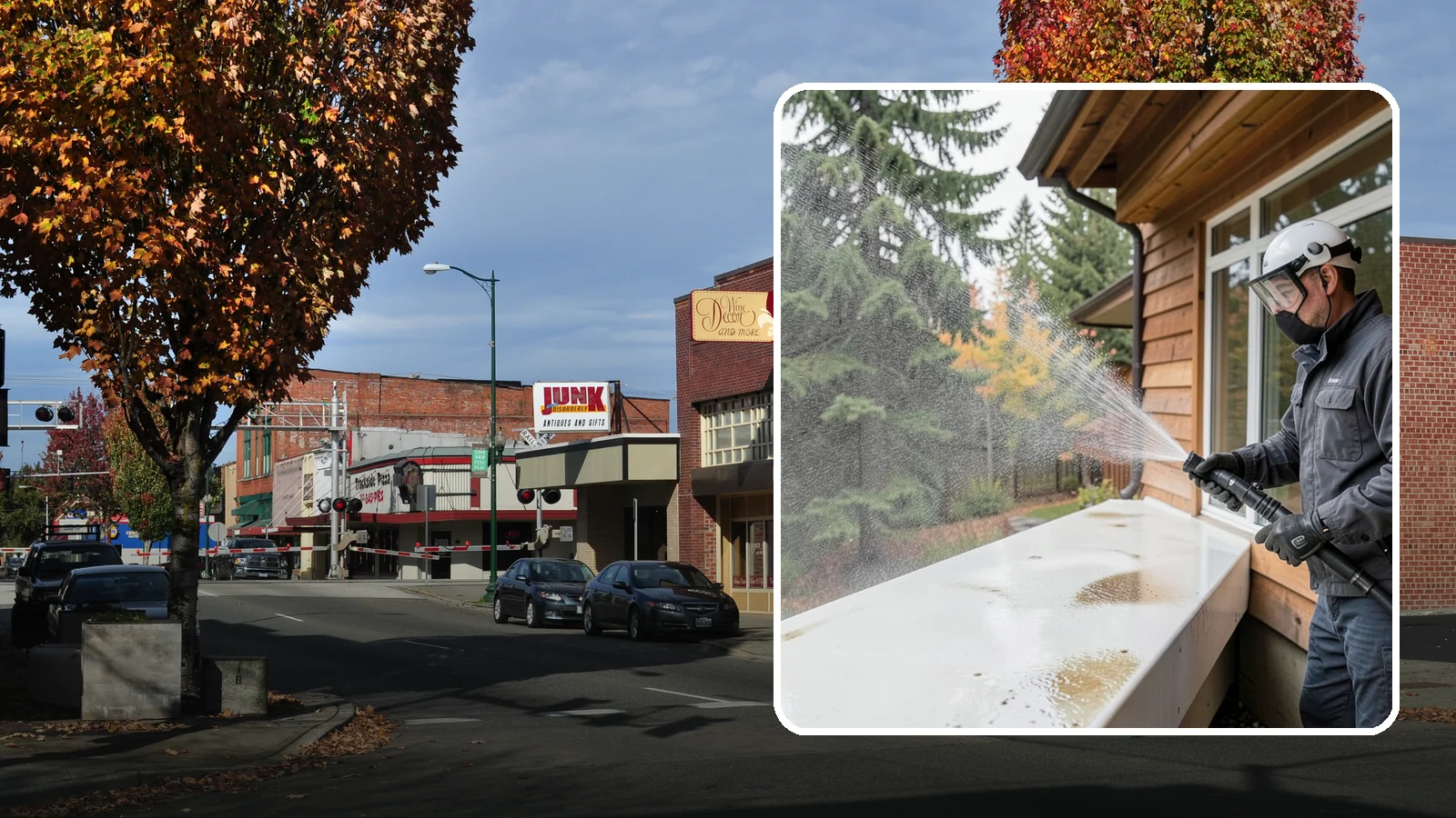 Hard Water Stain Removal in Puyallup, Pierce County, WA - Specialized removal of the chalky hard-water spots sprinklers and mineral-rich runoff bake onto Northwest glass.
