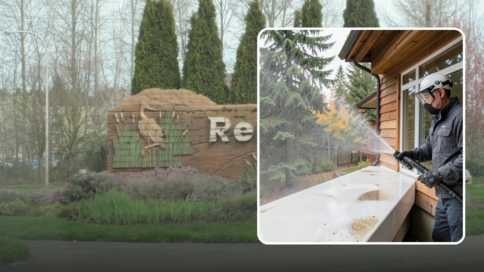 Hard Water Stain Removal in Renton, King County, WA - Specialized removal of the chalky hard-water spots sprinklers and mineral-rich runoff bake onto Northwest glass.