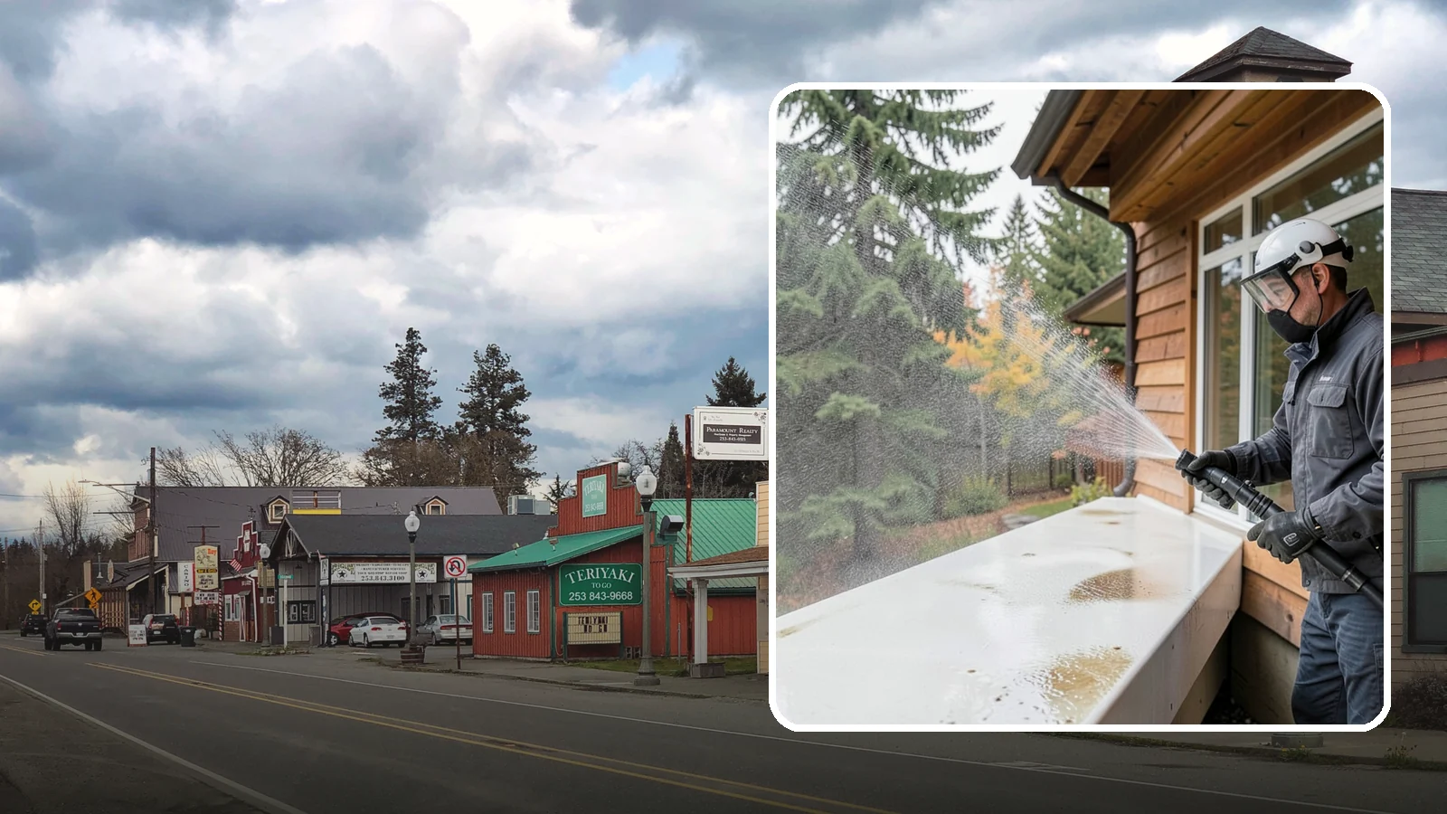 Hard Water Stain Removal in Roy, Pierce County, WA - Specialized removal of the chalky hard-water spots sprinklers and mineral-rich runoff bake onto Northwest glass.