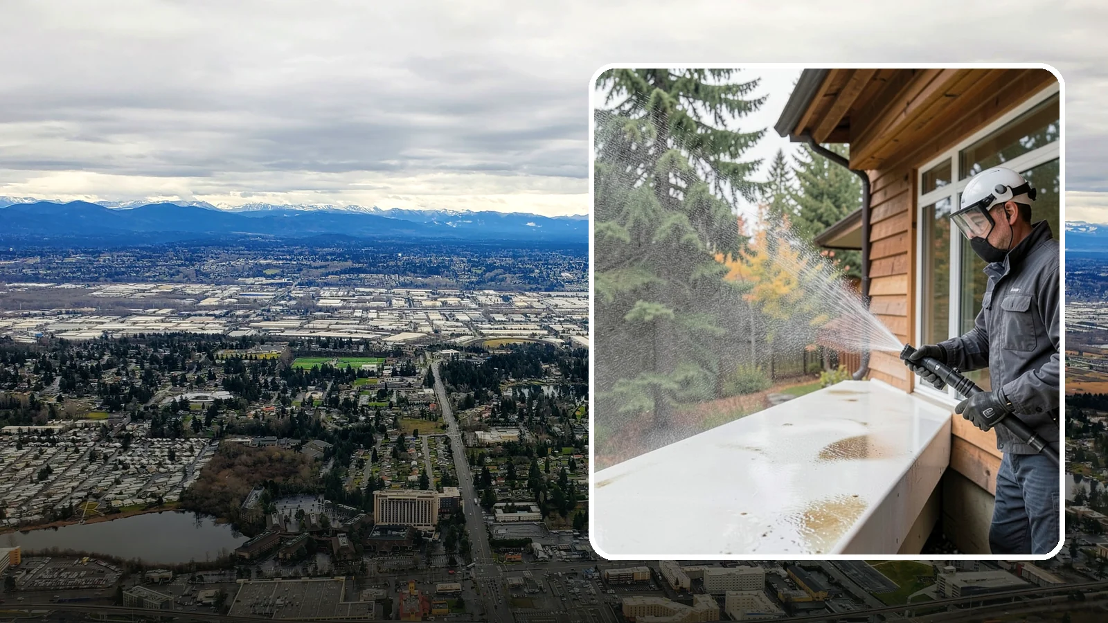 Hard Water Stain Removal in SeaTac, King County, WA - Specialized removal of the chalky hard-water spots sprinklers and mineral-rich runoff bake onto Northwest glass.