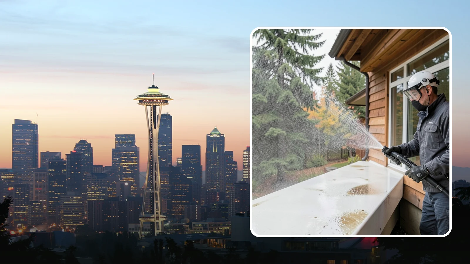 Hard Water Stain Removal in Seattle, King County, WA - Specialized removal of the chalky hard-water spots sprinklers and mineral-rich runoff bake onto Northwest glass.