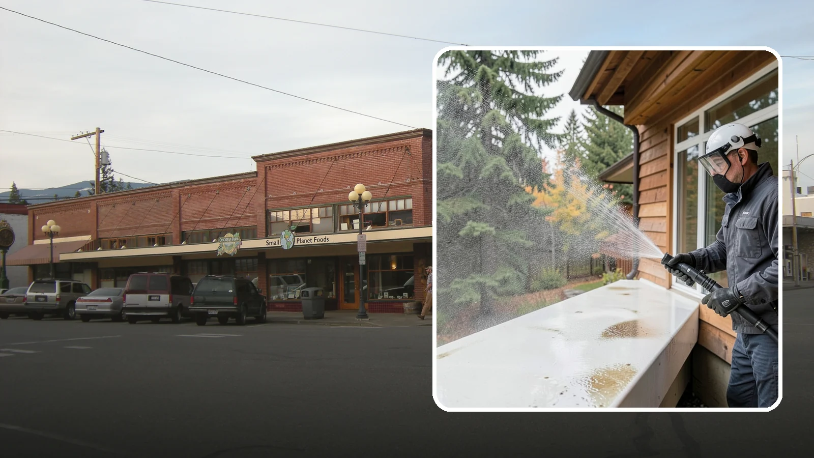 Hard Water Stain Removal in Sedro-Woolley, Skagit County, WA - Specialized removal of the chalky hard-water spots sprinklers and mineral-rich runoff bake onto Northwest glass.