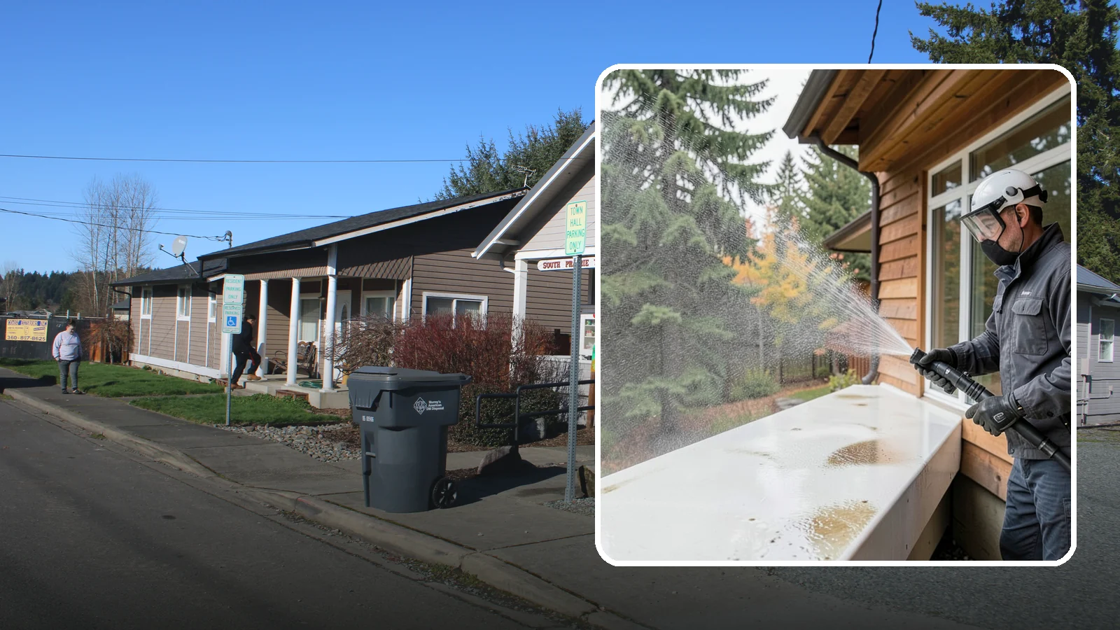 Hard Water Stain Removal in South Prairie, Pierce County, WA - Specialized removal of the chalky hard-water spots sprinklers and mineral-rich runoff bake onto Northwest glass.