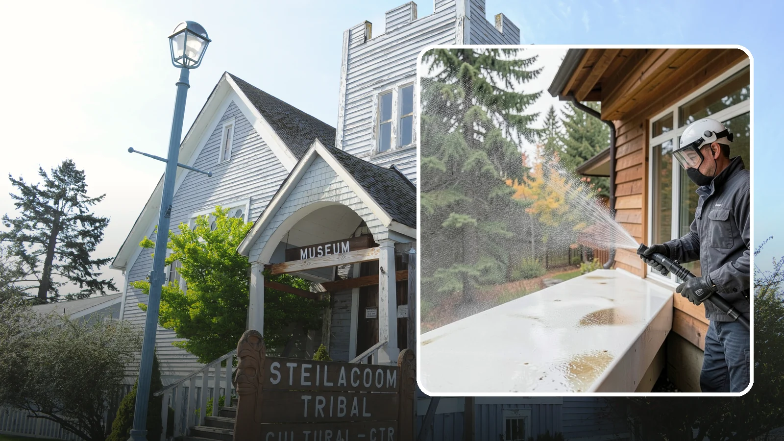 Hard Water Stain Removal in Steilacoom, Pierce County, WA - Specialized removal of the chalky hard-water spots sprinklers and mineral-rich runoff bake onto Northwest glass.