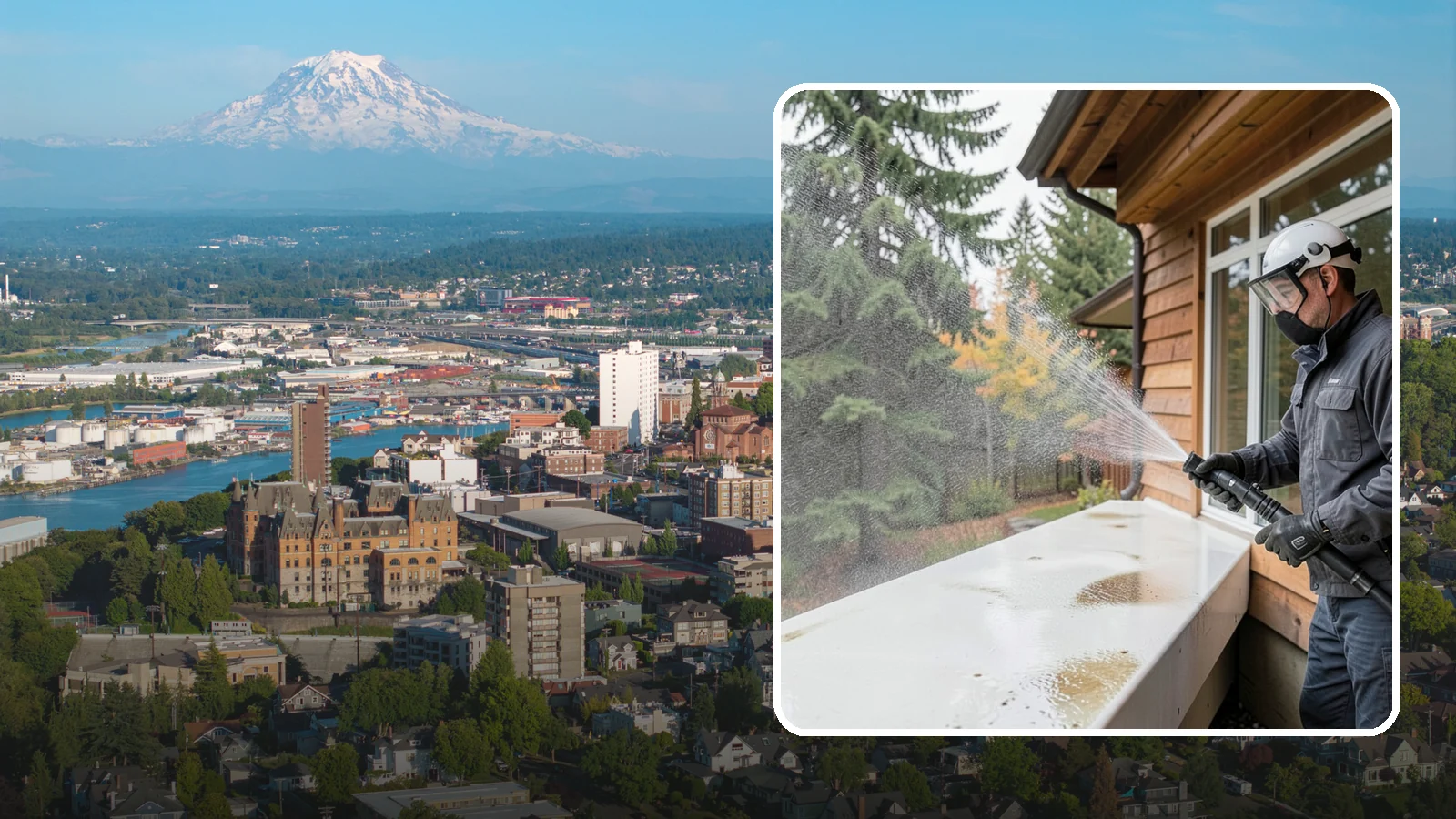 Hard Water Stain Removal in Tacoma, Pierce County, WA - Specialized removal of the chalky hard-water spots sprinklers and mineral-rich runoff bake onto Northwest glass.