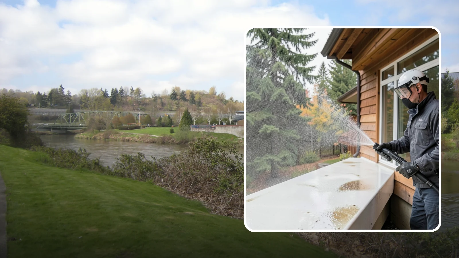 Hard Water Stain Removal in Tukwila, King County, WA - Specialized removal of the chalky hard-water spots sprinklers and mineral-rich runoff bake onto Northwest glass.