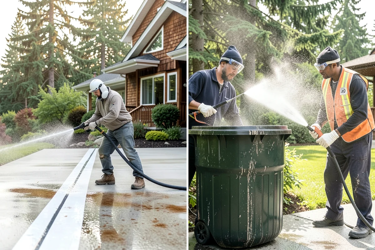 Hardwood Deck Cleaning in Arlington, Snohomish County, WA - Clear the deck and test a small area