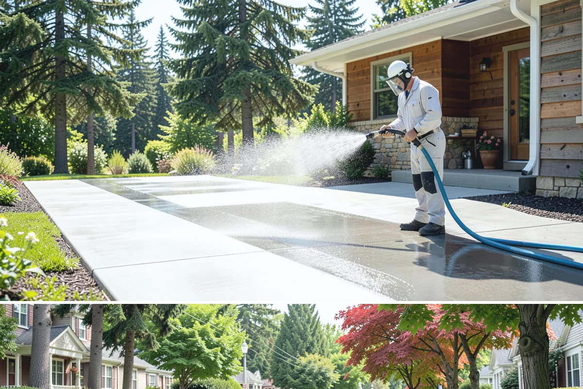 Hardwood Deck Cleaning in Beaux Arts Village, King County, WA - Clean hardwood decks in dry summer weather so the dense boards fully dry before oiling.
