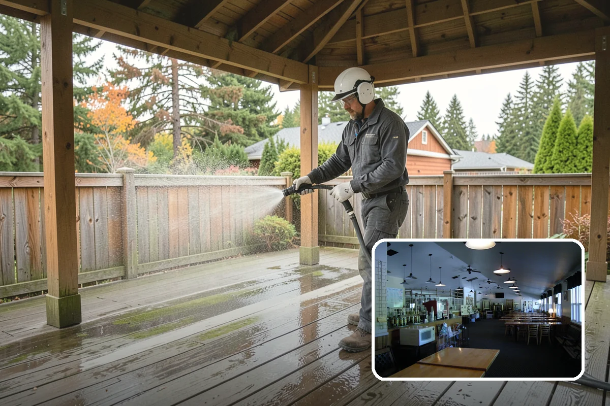 Hardwood Deck Cleaning in Black Diamond, King County, WA - Restores rich hardwood color and depth