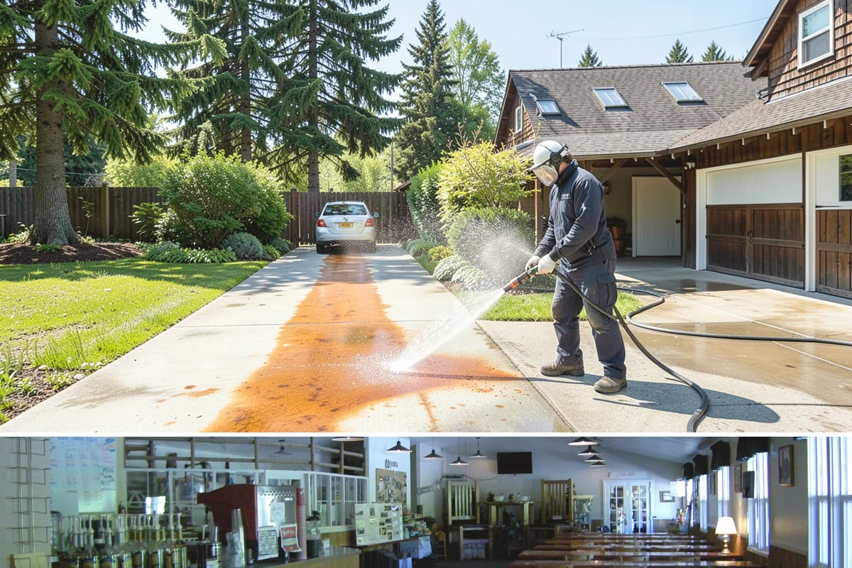 Hardwood Deck Cleaning in Black Diamond, King County, WA - Clean hardwood decks in dry summer weather so the dense boards fully dry before oiling.