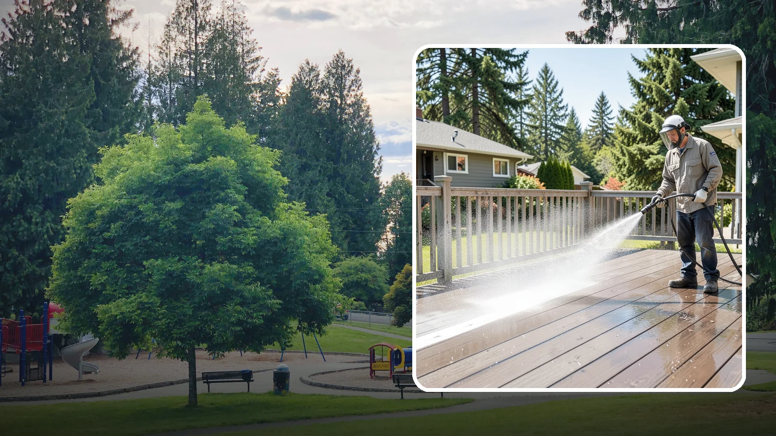 Hardwood Deck Cleaning in Bonney Lake, Pierce County, WA - Clean dense hardwood decks like ipe with methods that preserve the oil-rich, tight grain.
