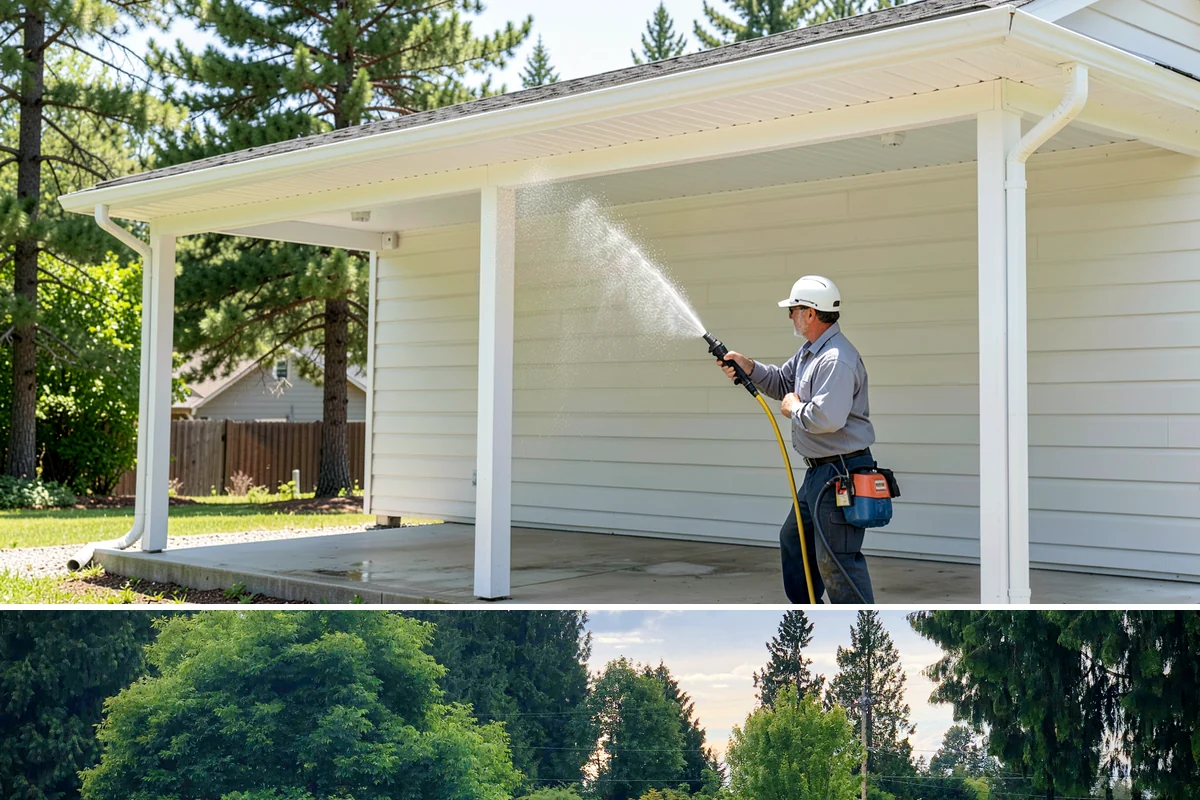 Hardwood Deck Cleaning in Bonney Lake, Pierce County, WA - Clean hardwood decks in dry summer weather so the dense boards fully dry before oiling.