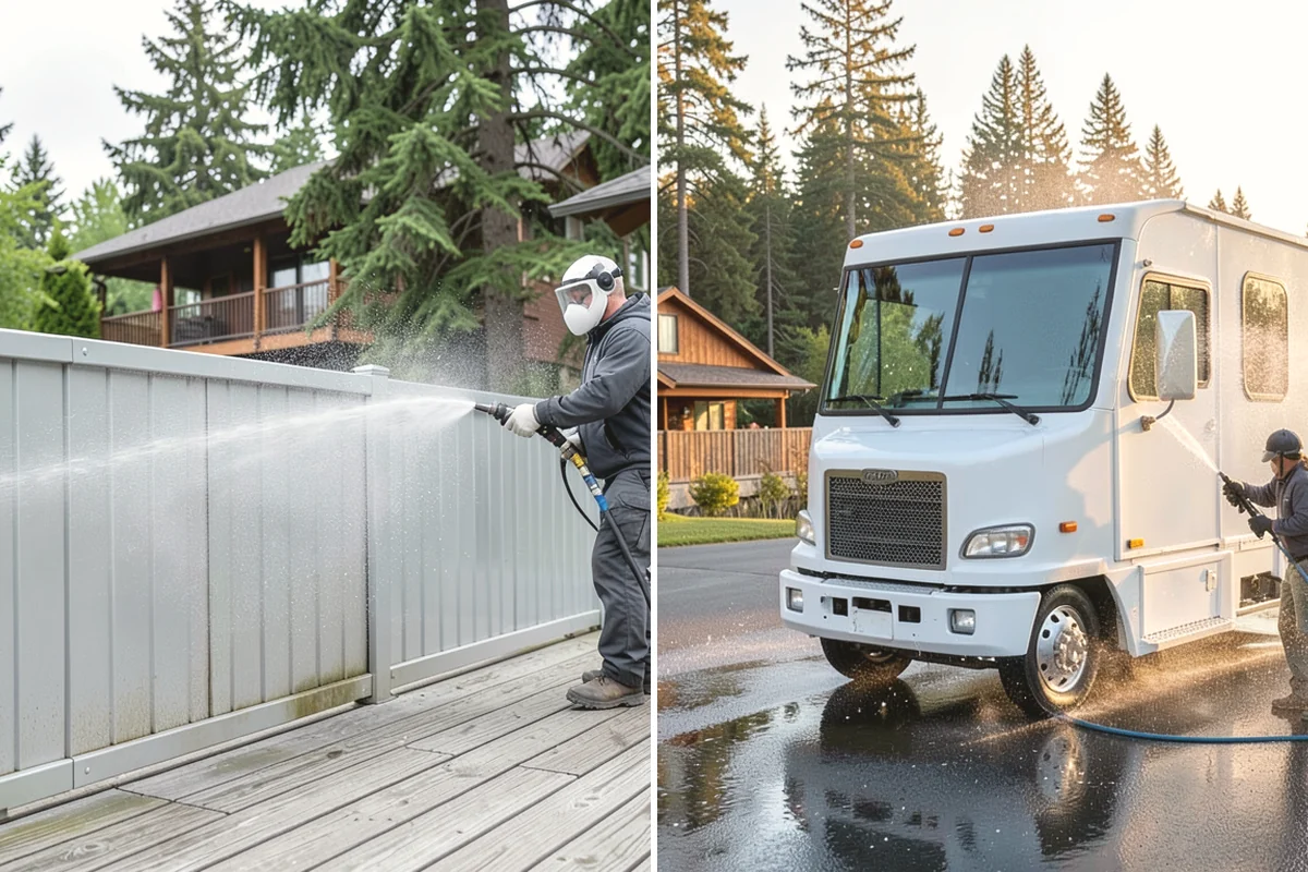 Hardwood Deck Cleaning in Burlington, Skagit County, WA - Clear the deck and test a small area